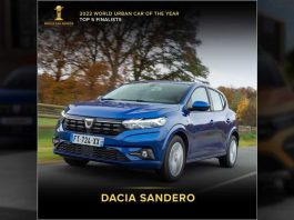 Dacia Sandero finaliste Word Urban Car 2022